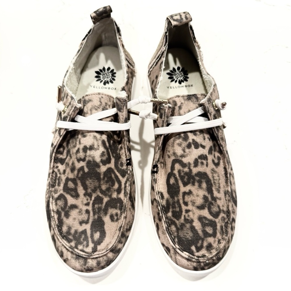Yellow Box Women’s Odana Brown Leopard Print Slip On Sneakers Shoes Size 9 NWOT - Picture 3 of 9